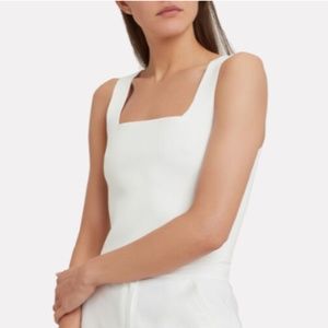 A.L.C. Victoria Knit Tank Top White Brand New Square Neckline Cropped